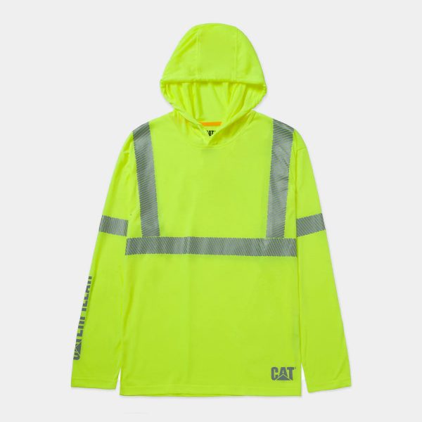 CAMISETA DE MANGA LONGA COM CAPUZ ANSI HI-VIS UPF MASCULINA