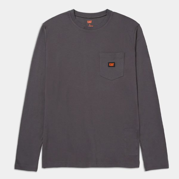 CAMISETA DE MANGA LONGA COM BOLSO E LOGO FR PARA HOMEM