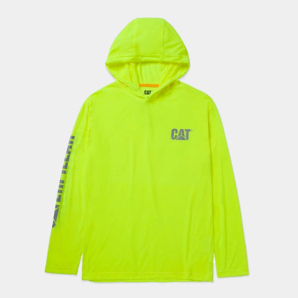 CAMISETA DE MANGA LONGA COM CAPUZ HI-VIS UPF MASCULINA