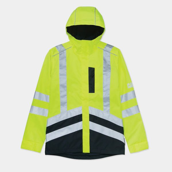 JAQUETA DE CHUVA IMPERMEÁVEL MASCULINA DE ALTA VISIBILIDADE