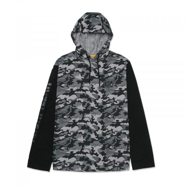 Camiseta de Manga Longa com Capuz Camuflagem Pedra
