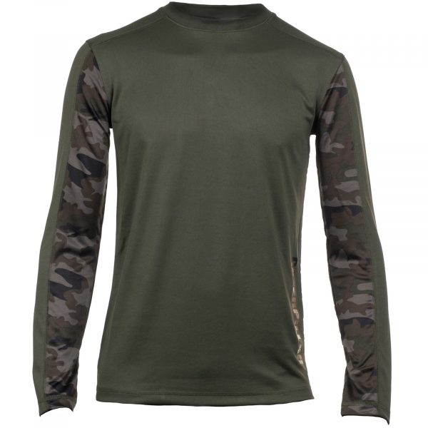 Camiseta de Manga Longa Coolmax Camuflagem Noturna