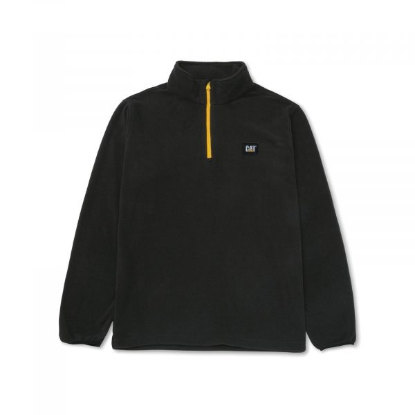 Cat Microfleece Quarter Zip Preto/Amarelo