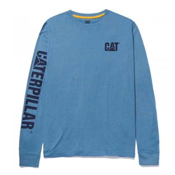Camiseta de Manga Longa com Banner de Marca Teal