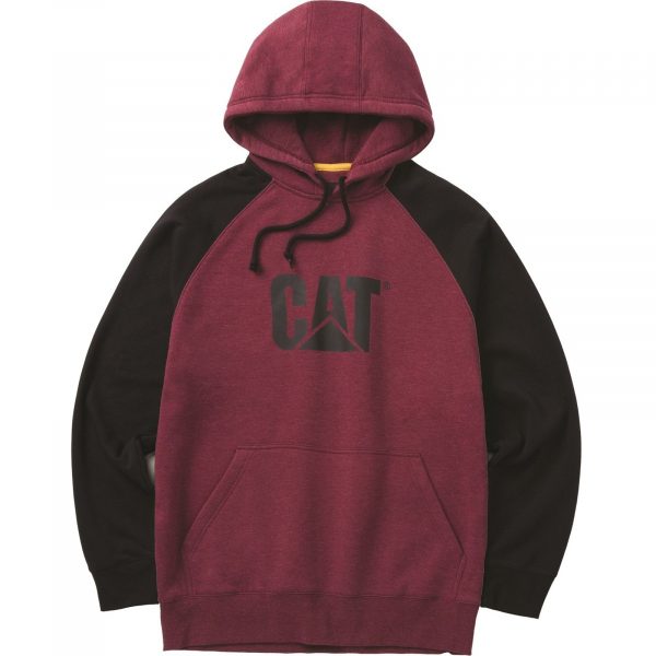 Moletom com Capuz Raglan Carmenere Heather/Preto