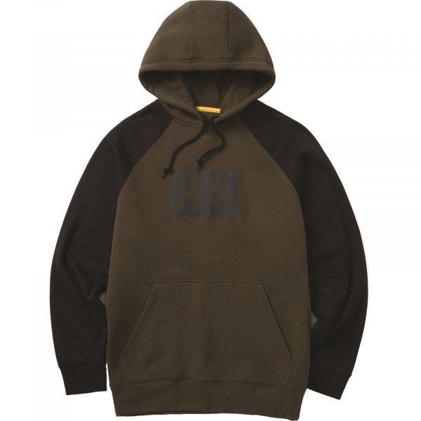 Moletom com Capuz Raglan Exército Musgo/Preto